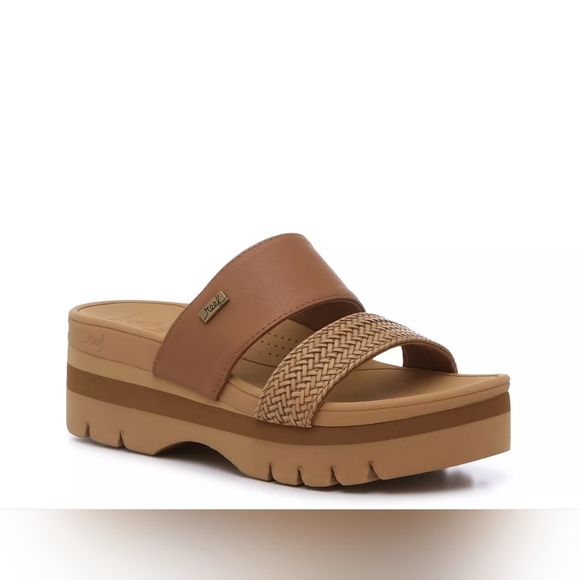 REEF Tan Women's Platform Sandals - Picture 1 of 10